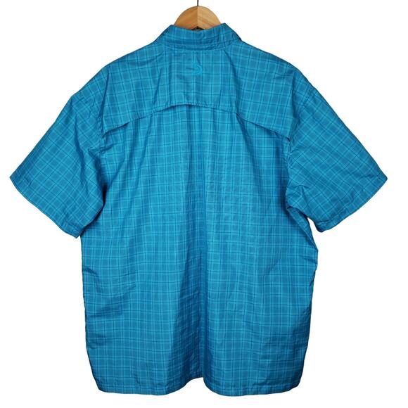 Reel Legends Men's Button-Up Fishing Shirt Sz Large Short Sleeved Vented Blue - Picture 5 of 9